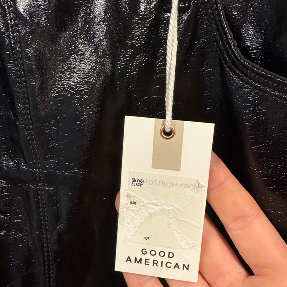 Good American Good Classic Textured Vinyl Faux Patent Leather Pants '90s 16 - Picture 5 of 5